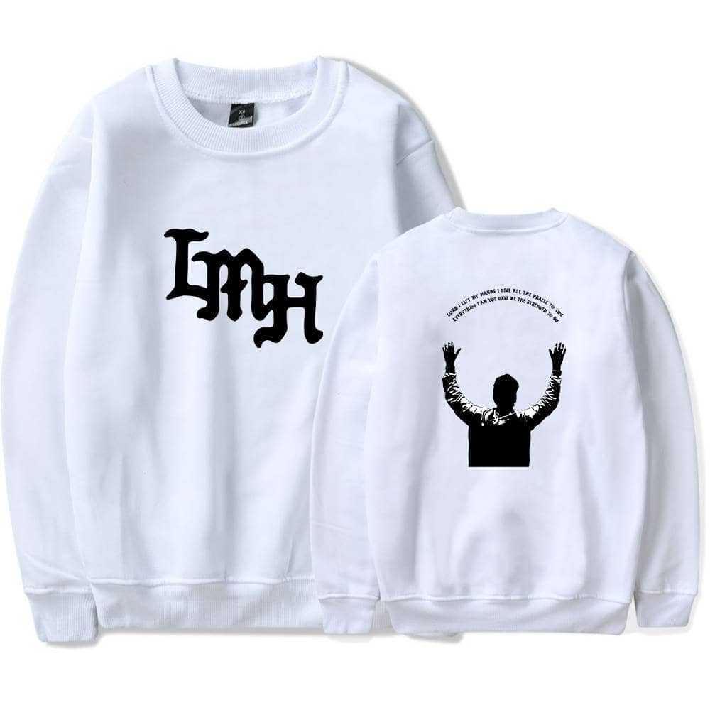 Kpop merch, Stylish white sweatshirts featuring bold K-pop inspired designs, perfect for fashion-forward fans.