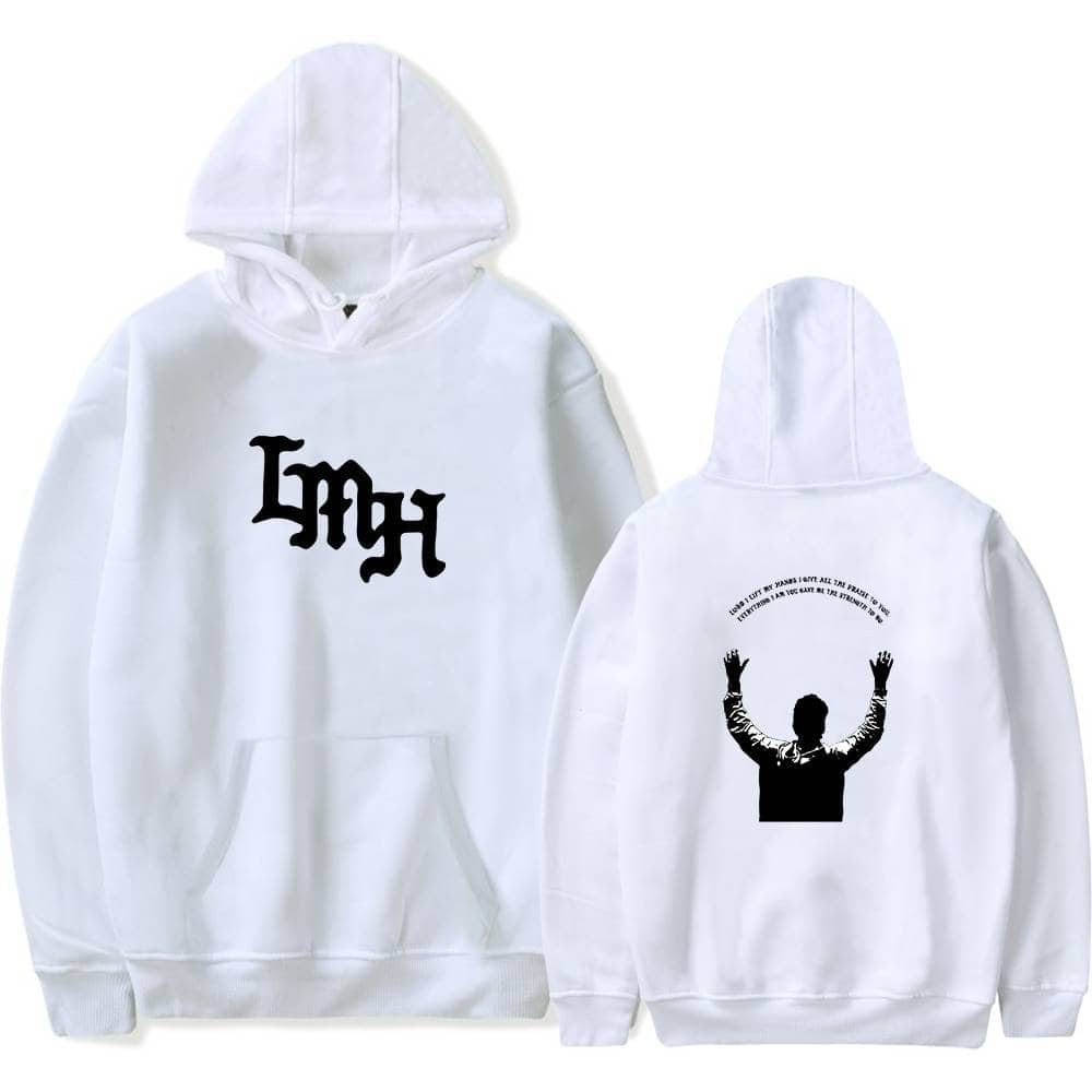 Kpop merch hoodie with graphic print featuring a silhouette and text design on the back.