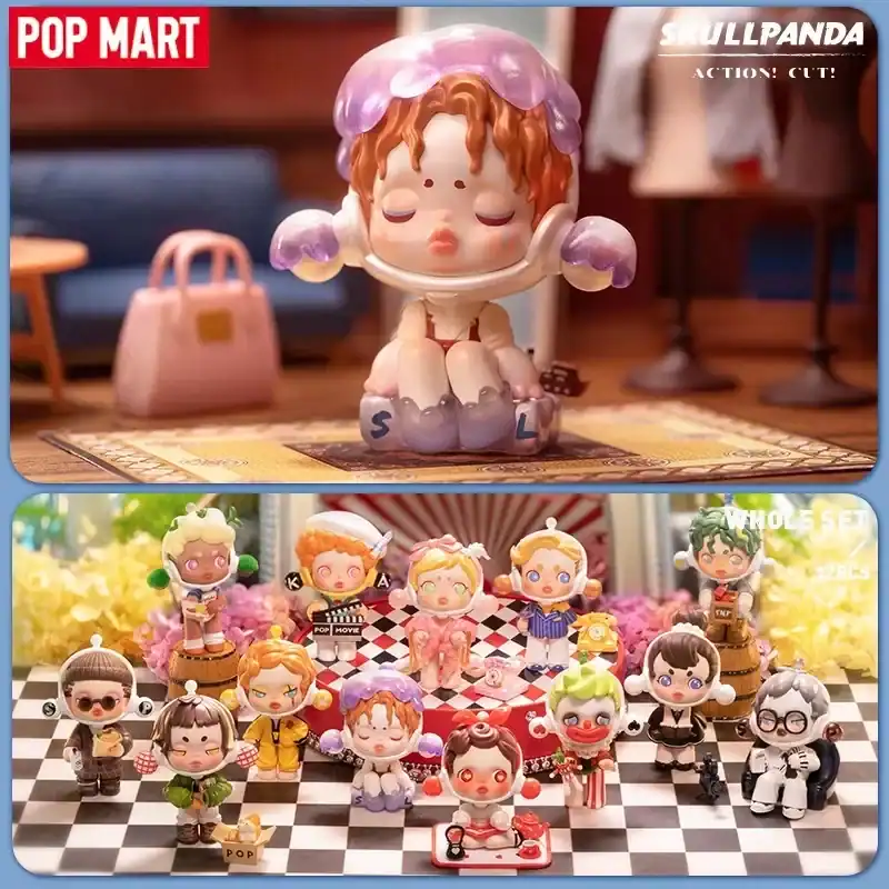 Pop mart kpop merch collectible figure with cute chibi characters from a popular band.