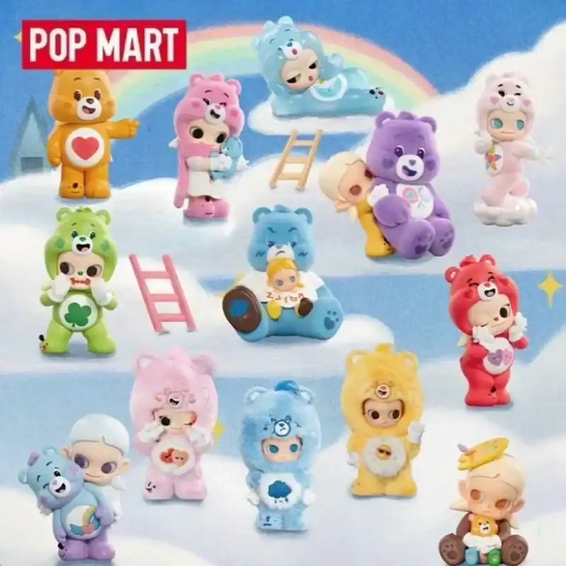 Colorful plush toys featuring cute bears and characters, perfect for K-pop merchandise collections and fan memorabilia.