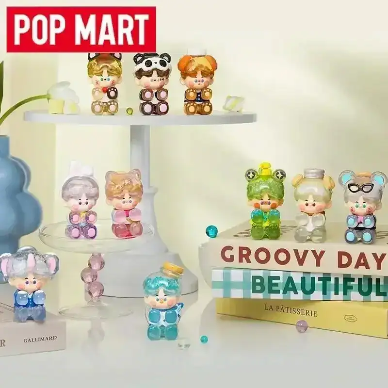 Colorful K-pop merch figurines with cute designs and accessories, perfect for collectors and fans.