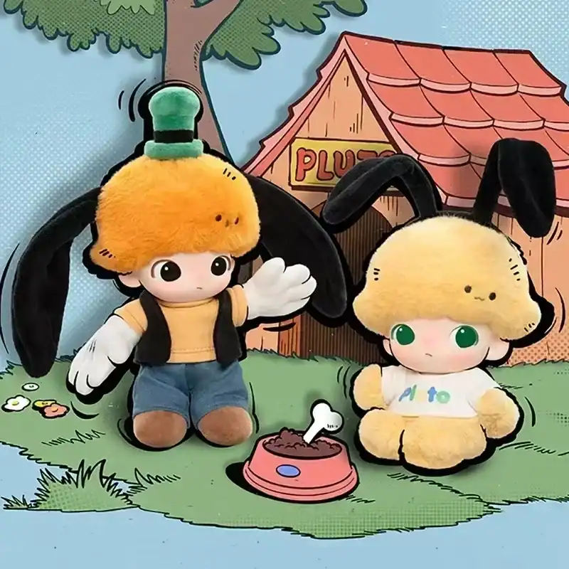 Colorful plush dolls inspired by K-pop merch with adorable animal-themed designs.