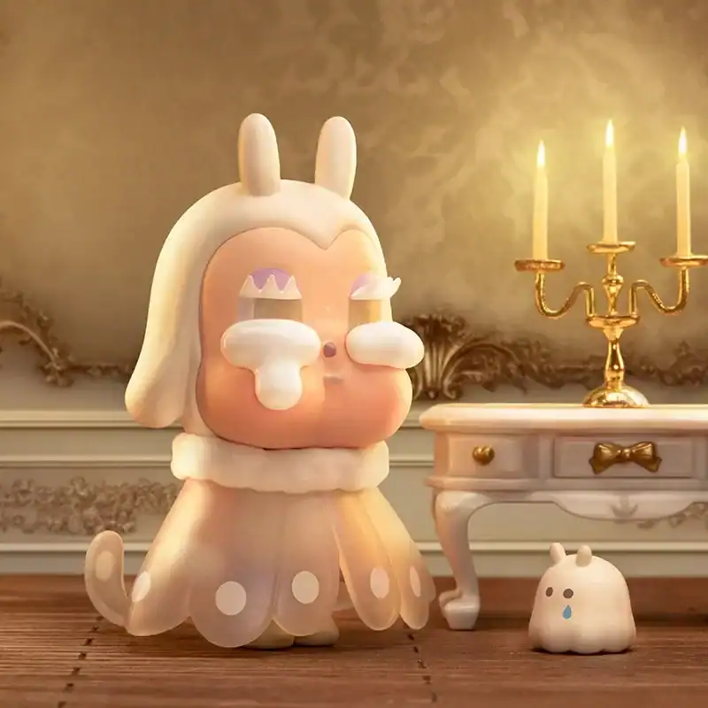 Cute bunny character plush toy, soft pastel colors, adorable and collectible K-pop merchandise.