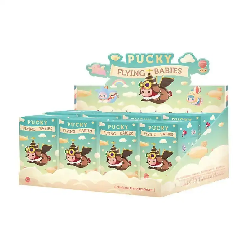 PUCKY FLYING BABIES K-pop merch featuring adorable flying pig character with wings and goggles.