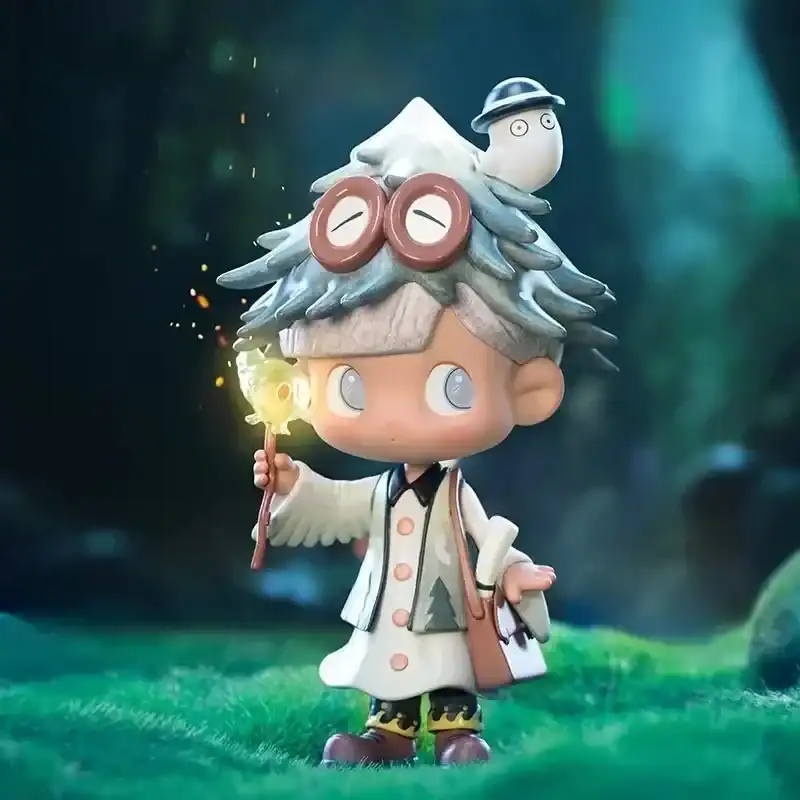 Kpop merch character figure with whimsical design and accessories.