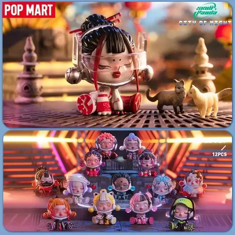 Pop mart kpop merch collectible figures, cute anime-inspired doll toys with vibrant costumes and accessories.