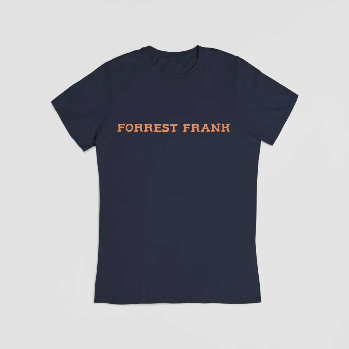 Forrest frank kpop merch t-shirt with simple logo design.