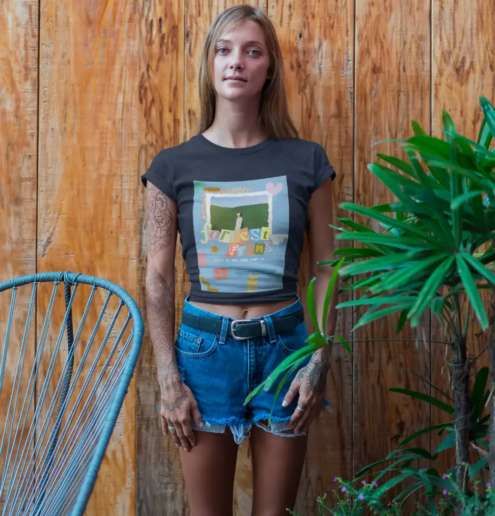 Forest fun graphic t-shirt for women with outdoors design.