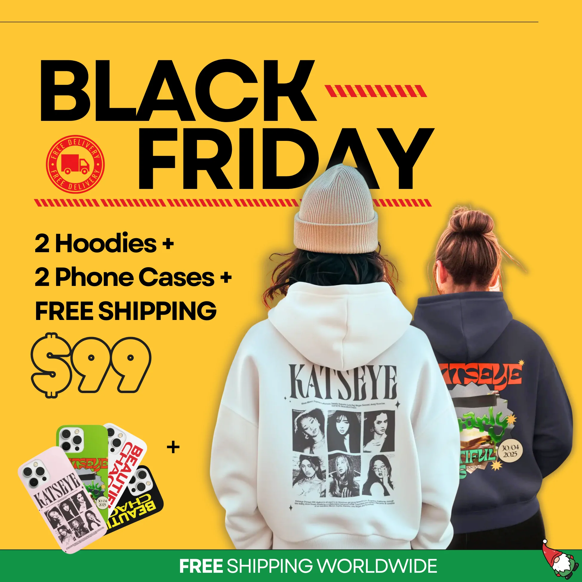Katseye Black Friday: 2 Hoodies + 4 Cases + Free Shipping