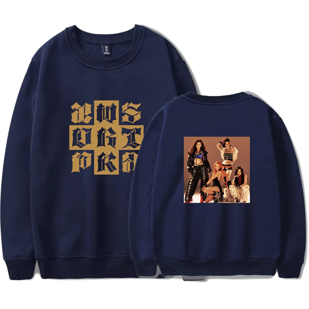Kpop merch sweatshirt featuring a group photo of a popular girl band.