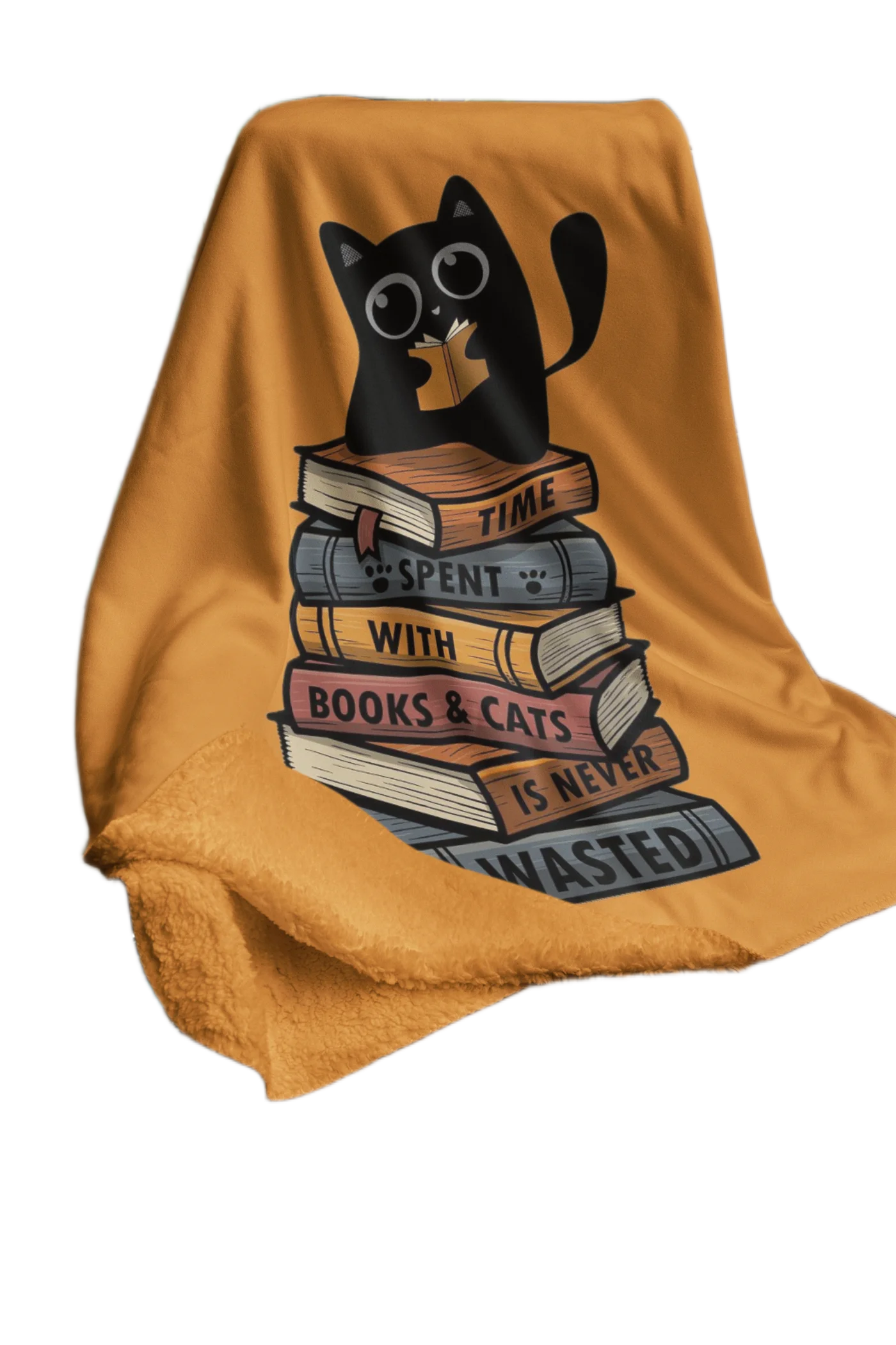Book Lovers Cat Blanket #53 - Image 2