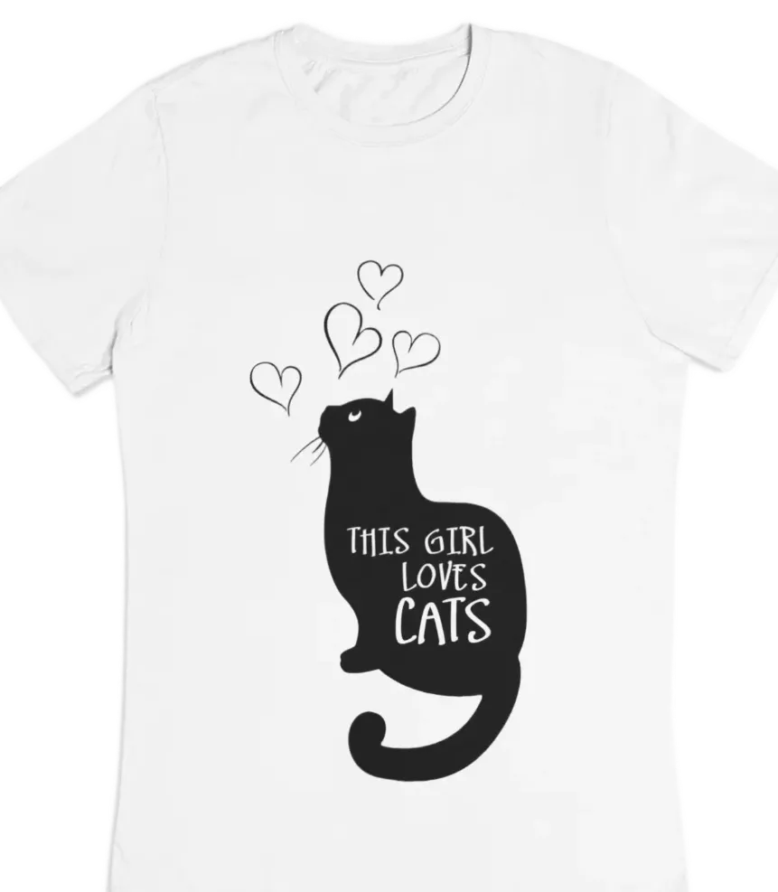 This girl loves cats T-Shirt #24 - Image 3