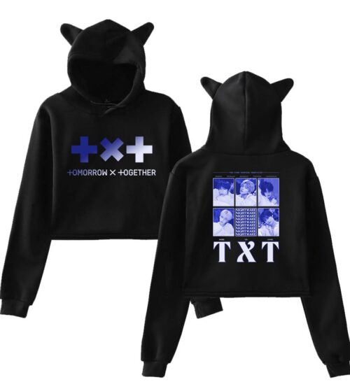 TXT Cropped Hoodie #4