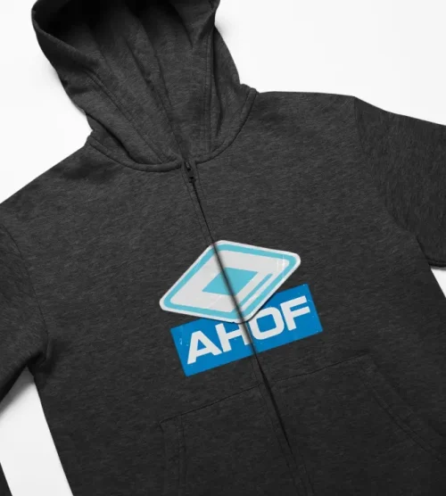 Ahof Blue Logo Zip Hoodie