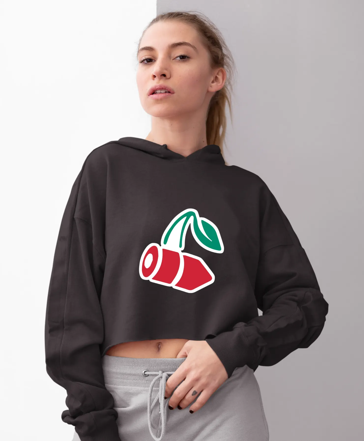 Cherry Bullet Cherry Rush Emblem Cropped Hoodie - Image 6