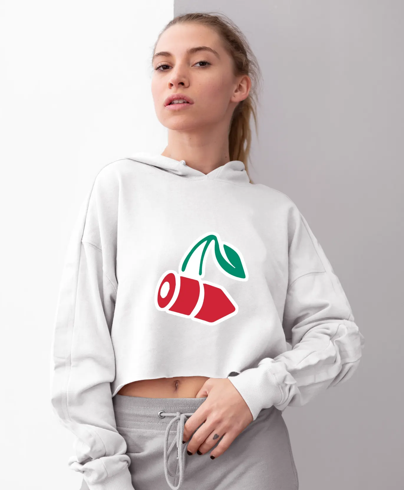 Cherry Bullet Cherry Rush Emblem Cropped Hoodie - Image 8