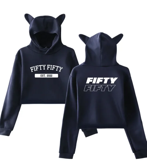 FIFTY FIFTY Est. 2022 Cropped Hoodie
