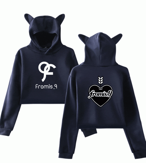 Fromis_9 Heart Badge Cropped Hoodie