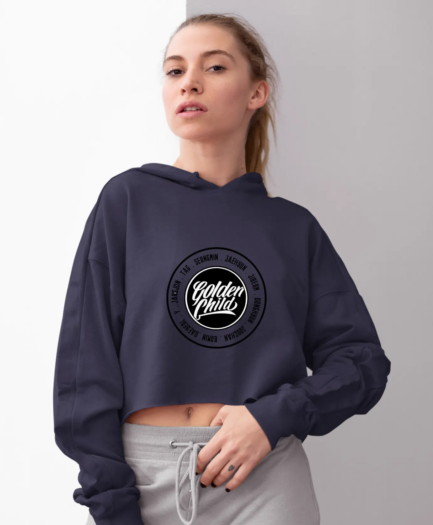 Golden Child Yes Cover Cropped Hoodie - Image 6