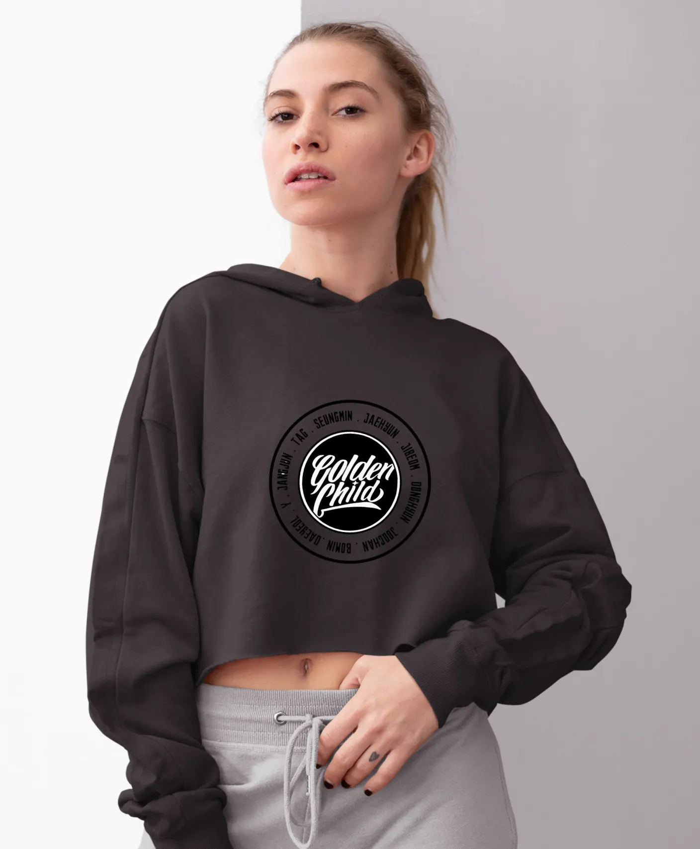 Golden Child Yes Cover Cropped Hoodie - Image 8