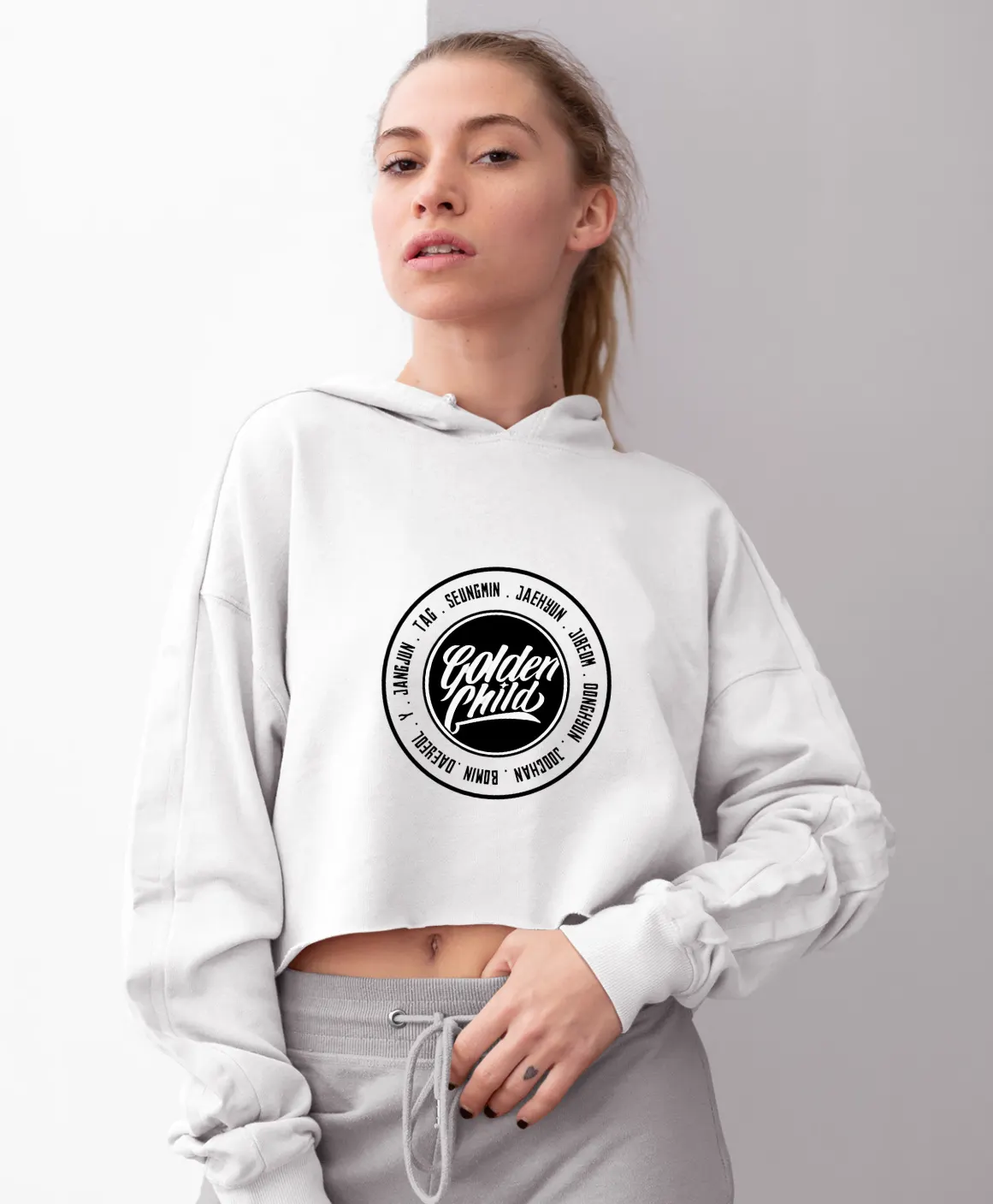 Golden Child Yes Cover Cropped Hoodie - Image 10