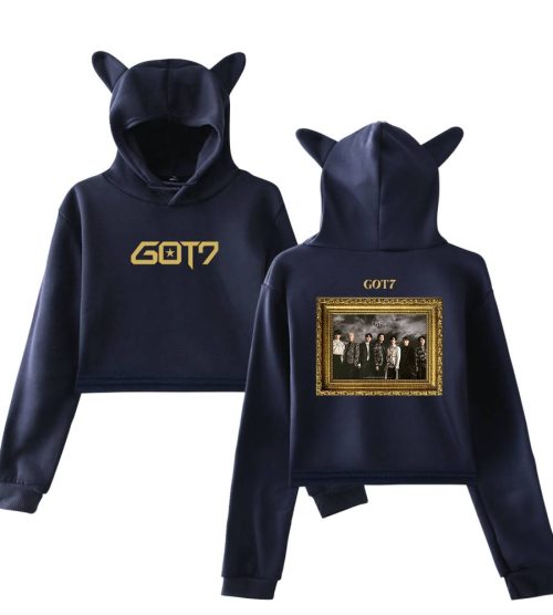 GOT7 Dye Frame Cropped Hoodie