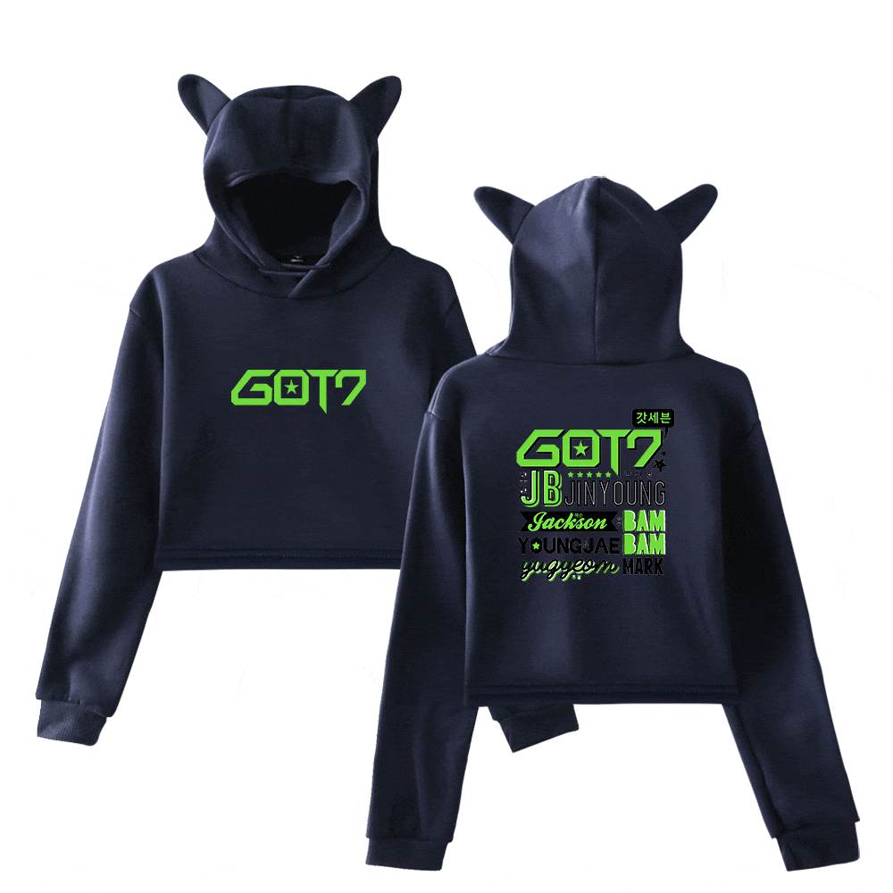 GOT7 Name Collage Cropped Hoodie - Image 3