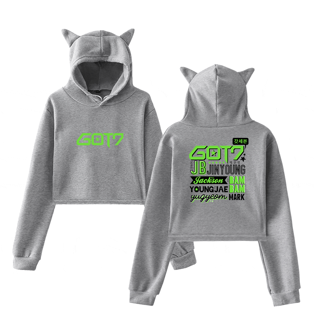 GOT7 Name Collage Cropped Hoodie - Image 4