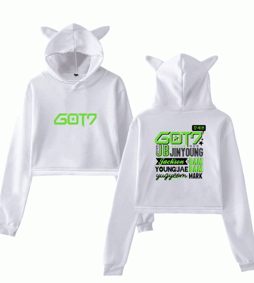 GOT7 Name Collage Cropped Hoodie