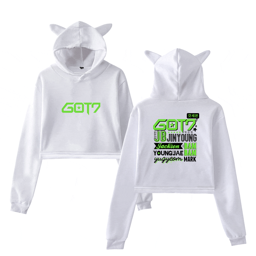 GOT7 Name Collage Cropped Hoodie