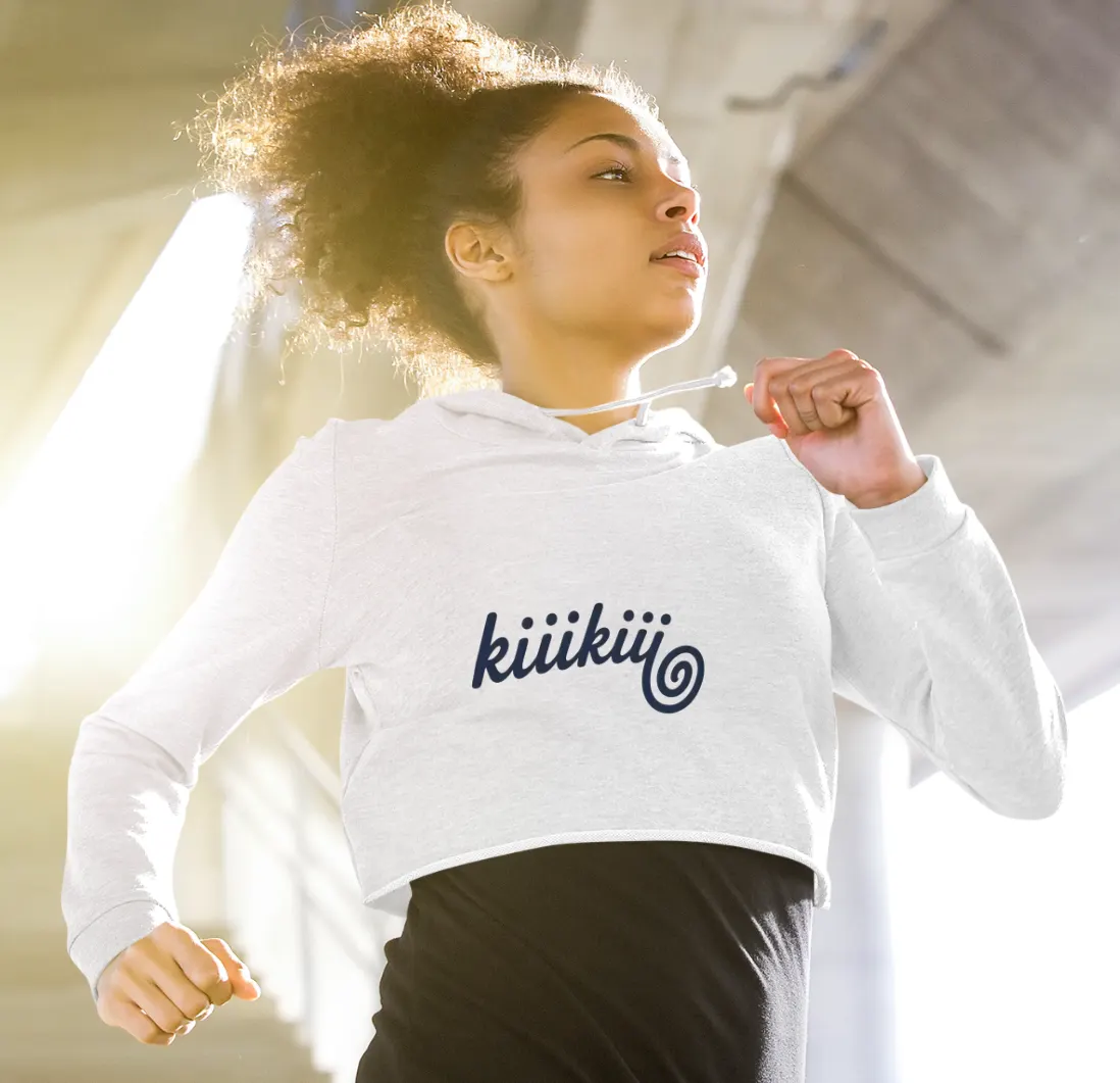 Kiiikiii Swirl Logo Cropped Hoodie - Image 3
