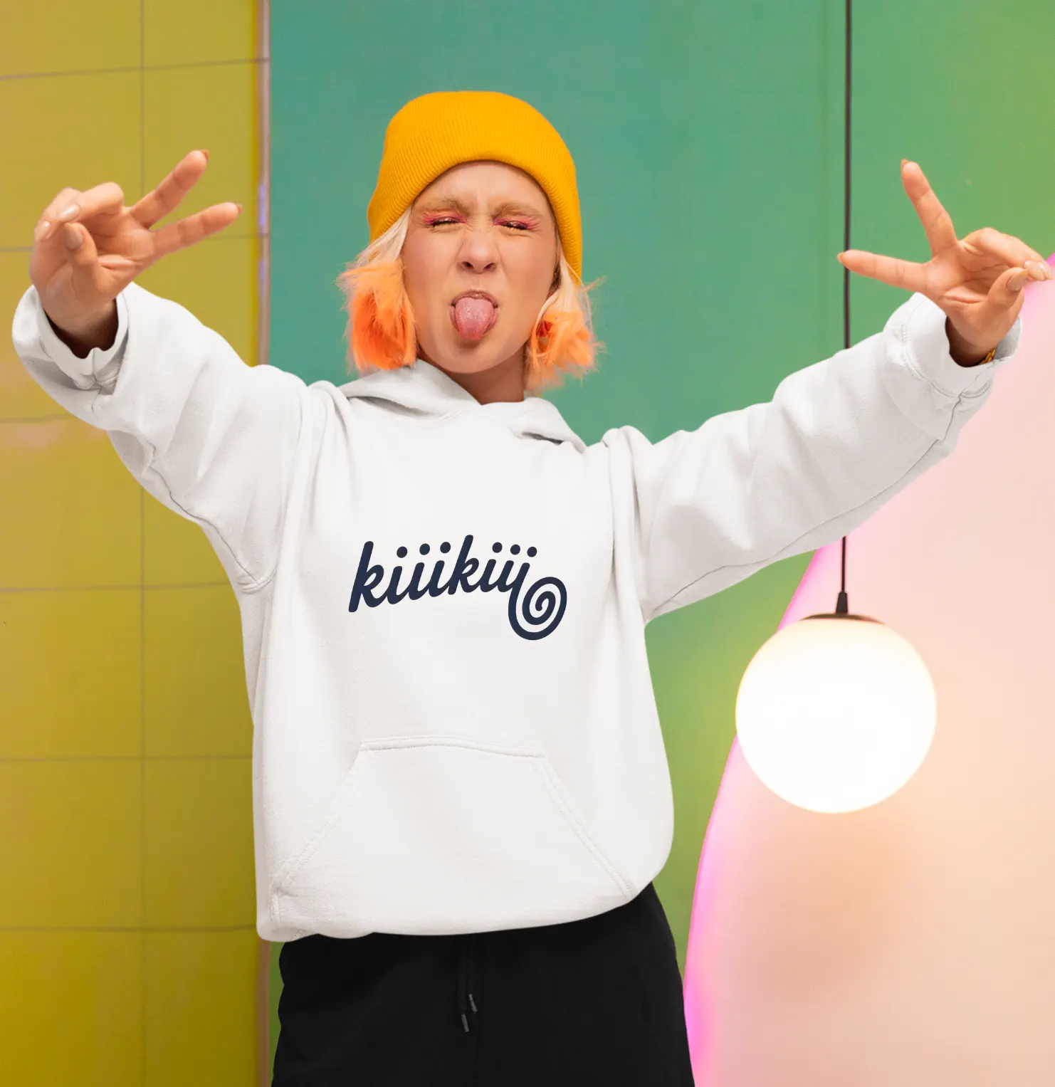 Kiiikiii Swirl Logo Hoodie - Image 6