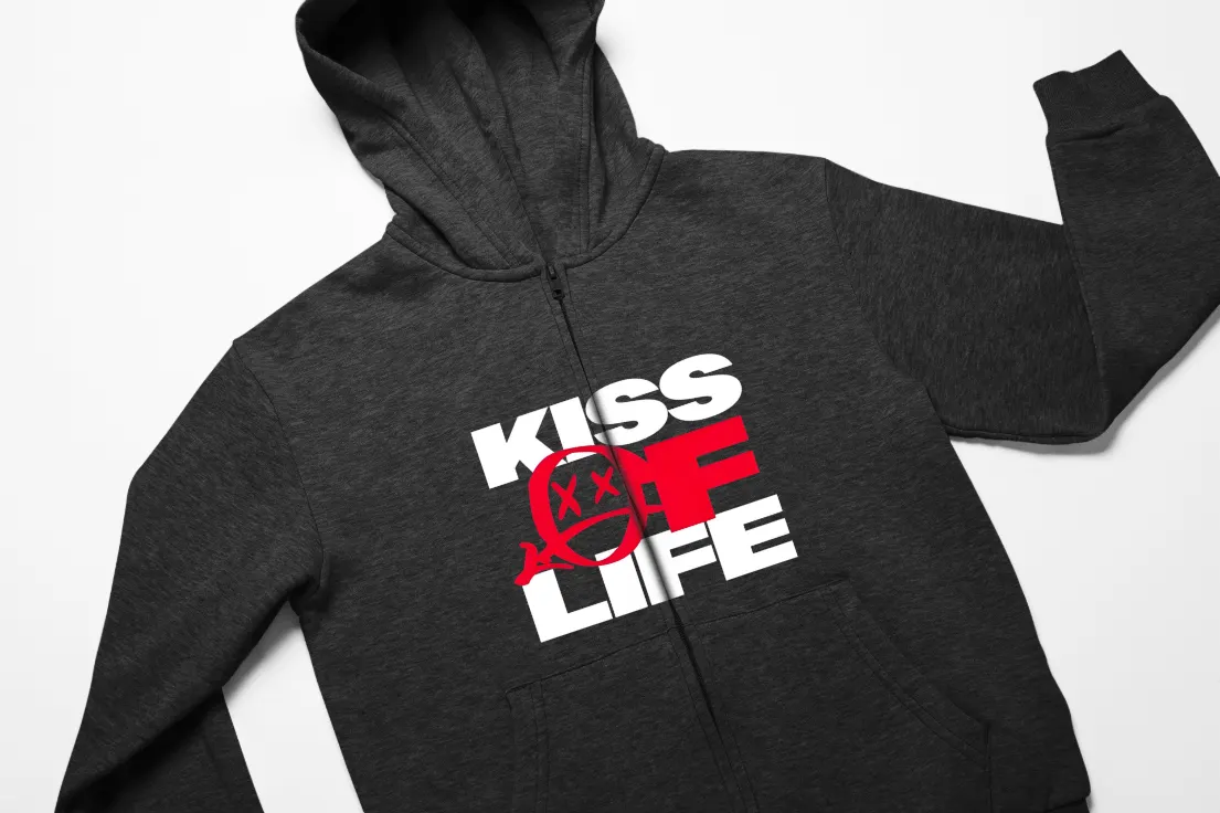 Kiss of Life Burning Eye Zip Hoodie - Image 2