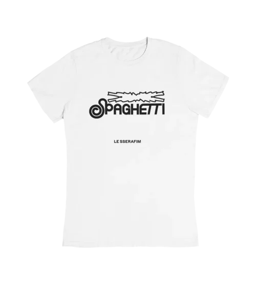 LE SSERAFIM Spaghetti Wordmark T-Shirt