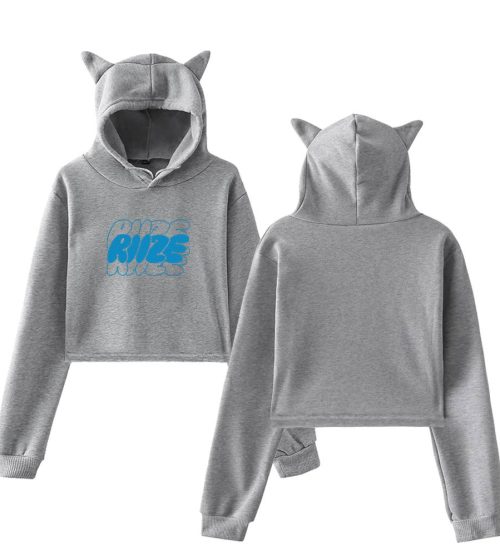 Riize Blue Bubble Logo Cropped Hoodie