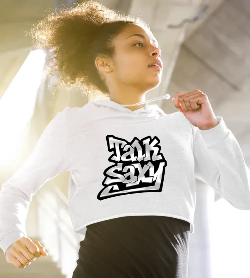 Riize Talk Saxy Graffiti Cropped Hoodie