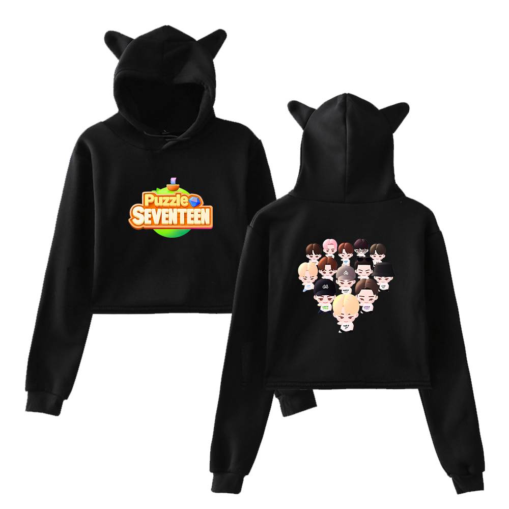 SEVENTEEN Puzzle Chibi Cropped Hoodie - Image 2