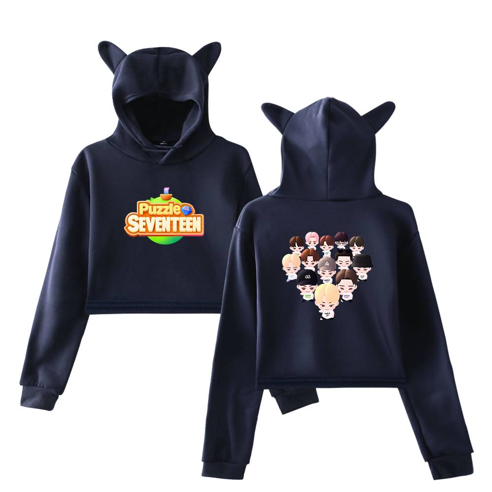 SEVENTEEN Puzzle Chibi Cropped Hoodie - Image 4