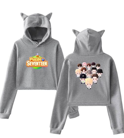 SEVENTEEN Puzzle Chibi Cropped Hoodie