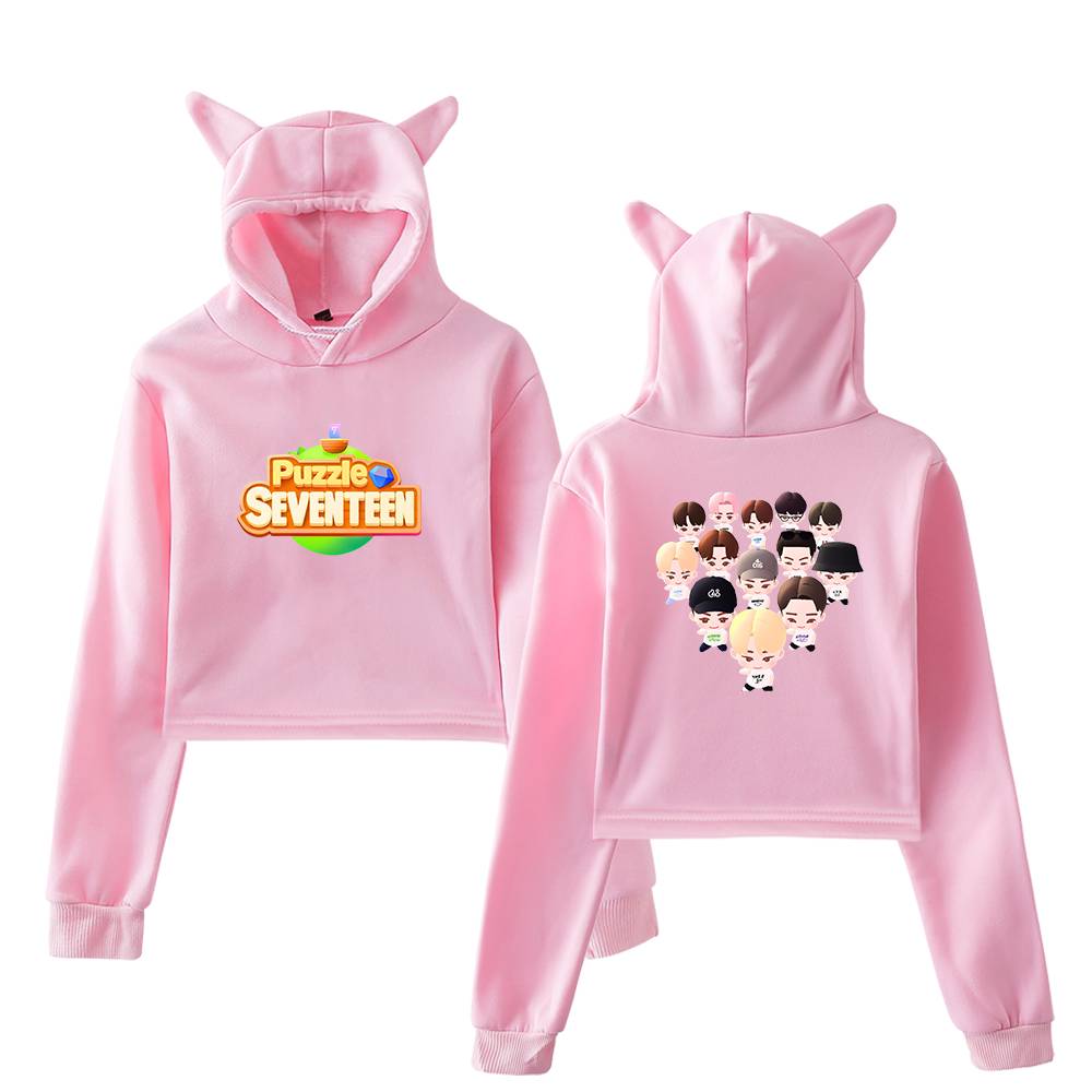 SEVENTEEN Puzzle Chibi Cropped Hoodie - Image 5