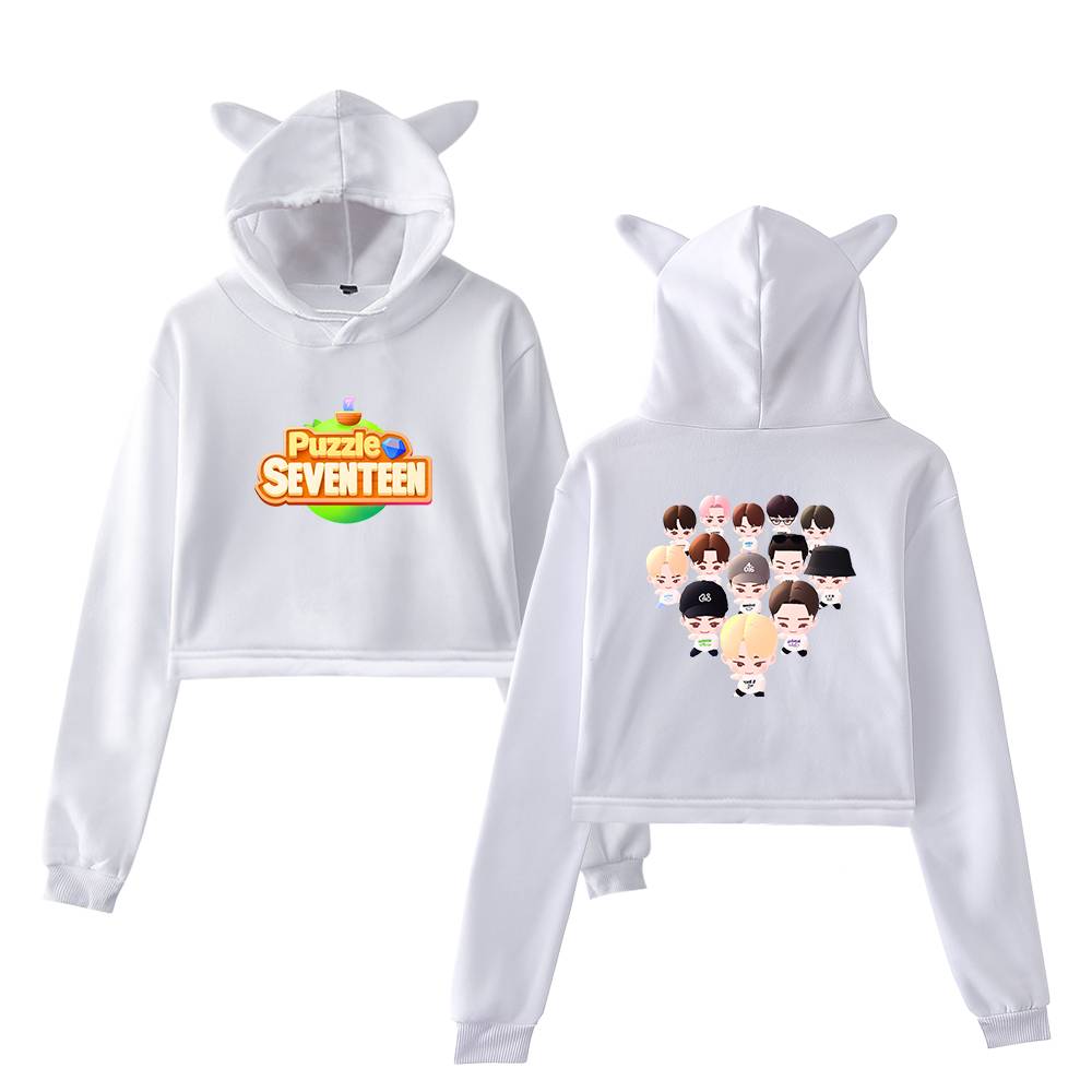 SEVENTEEN Puzzle Chibi Cropped Hoodie - Image 3