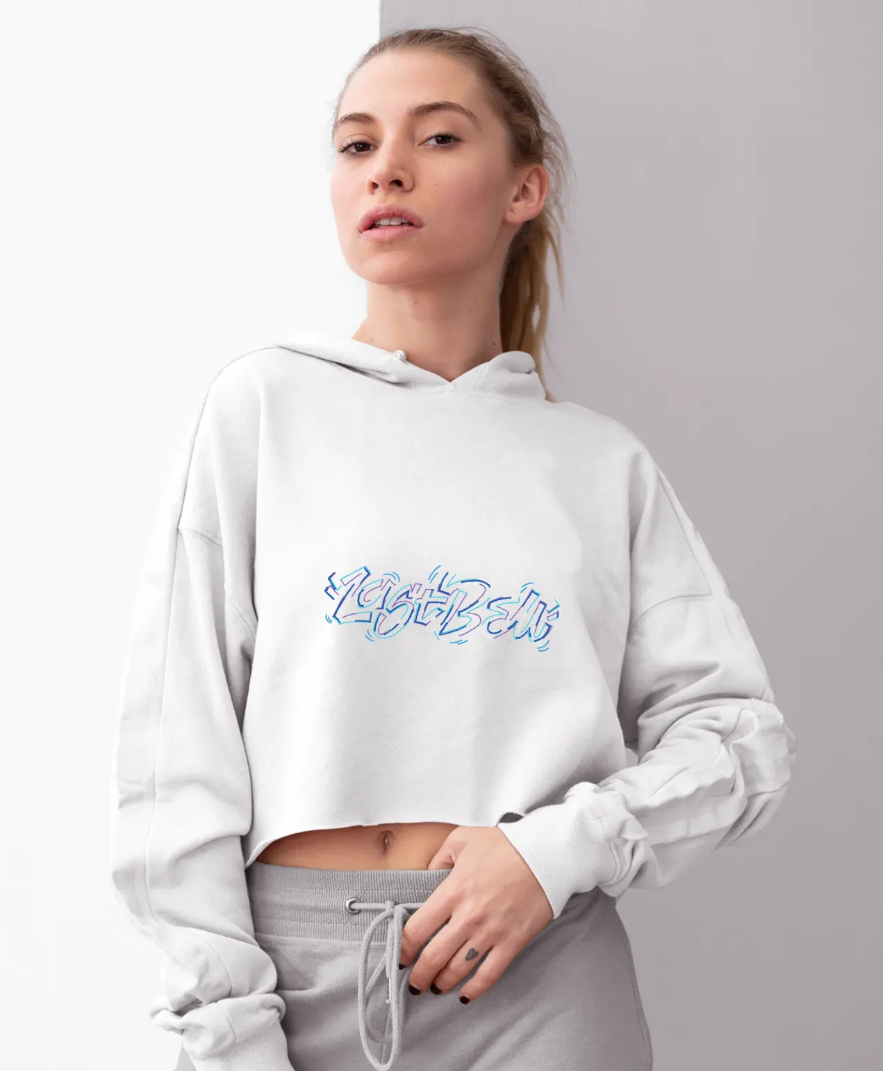 TWS Kiss Kiss Shy Shy Cropped Hoodie - Image 8