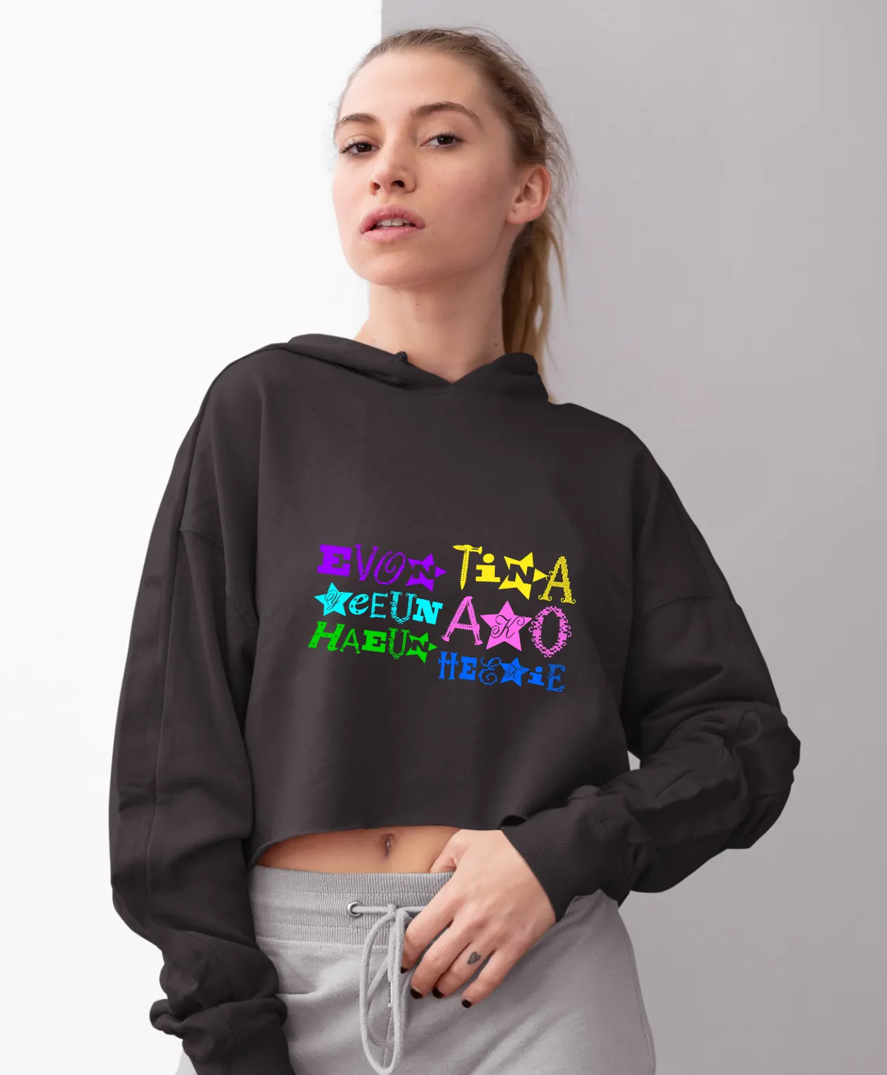 Unchild Group Selfie Cropped Hoodie - Image 6