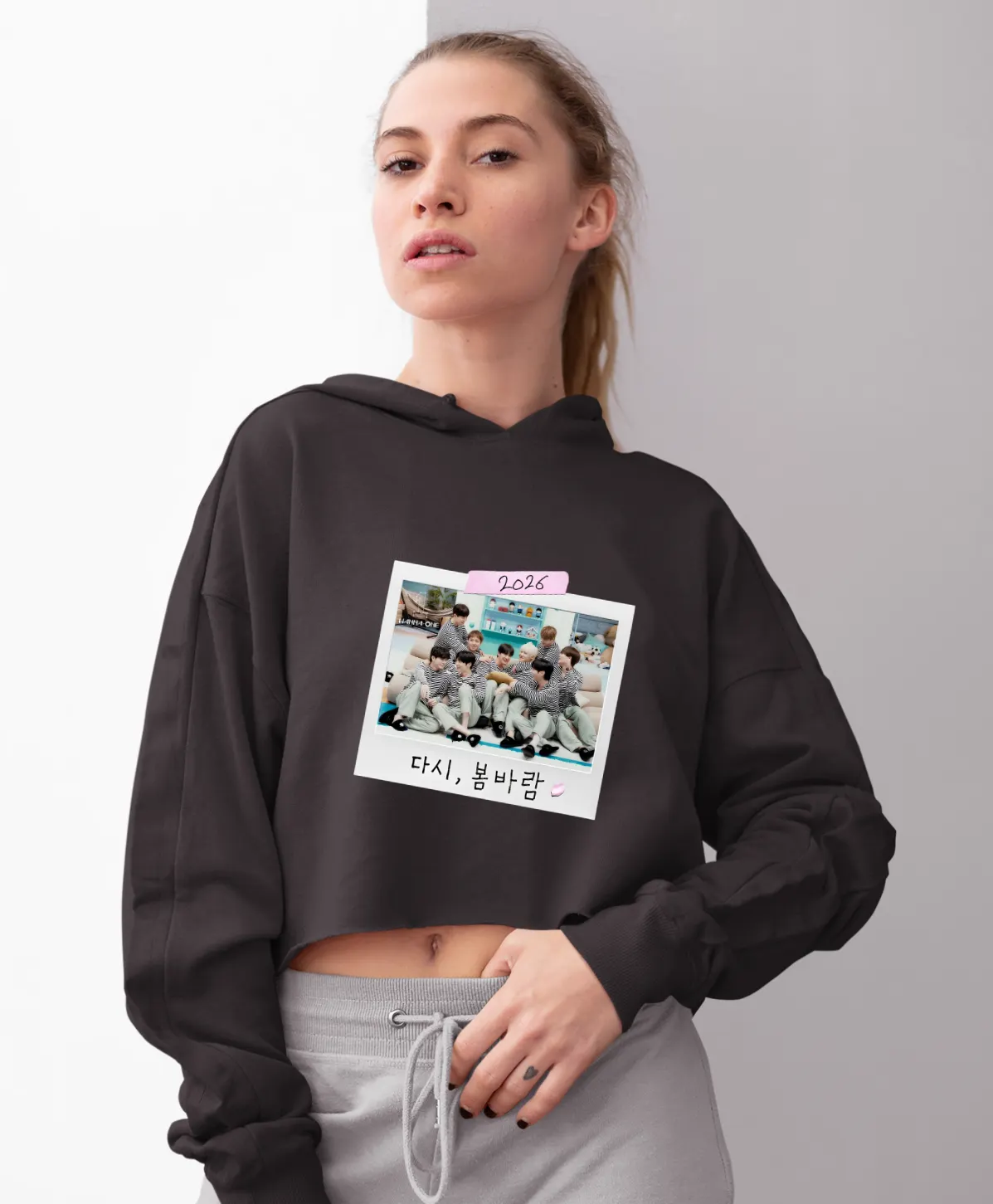 Wanna One Street Cropped Hoodie - Image 9