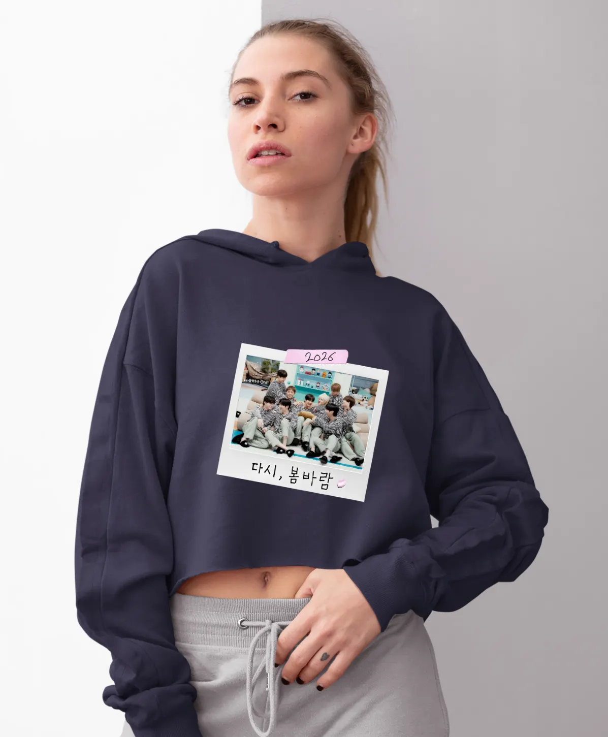 Wanna One Street Cropped Hoodie - Image 10